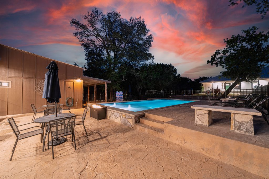 Vacation rentals in Wimberley Texas surrounded by scenic hill country nature.