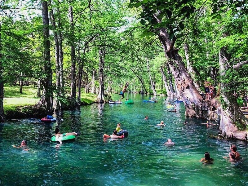 This natural swimming area is a favorite for families searching for good places for family vacation in Texas.