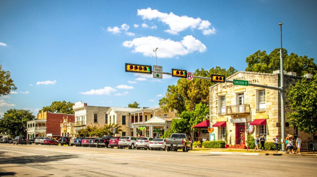 Historic downtown street near Fredericksburg, Texas vacation rentals